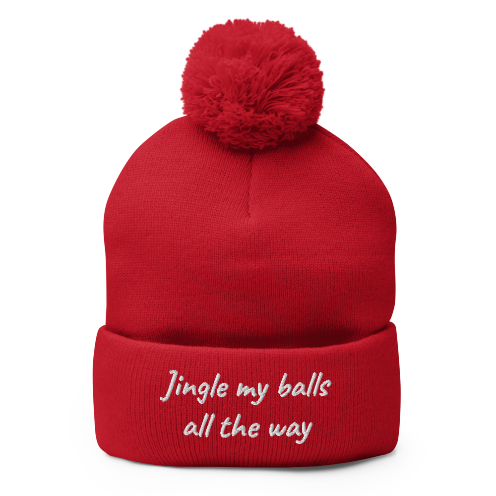 Jingle My Balls All The Way Pom-Pom Beanie